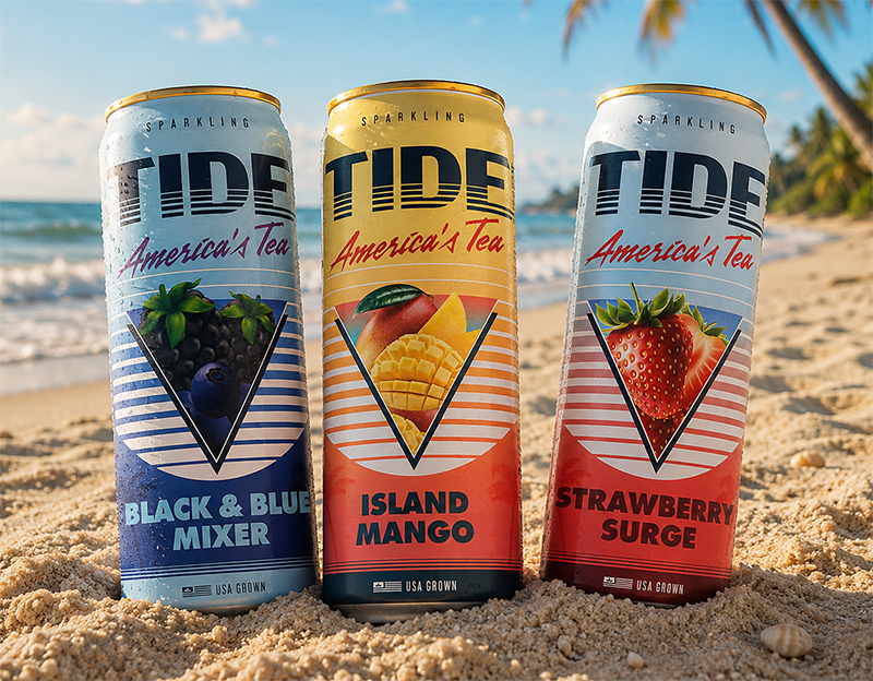 Tide tea can lineup